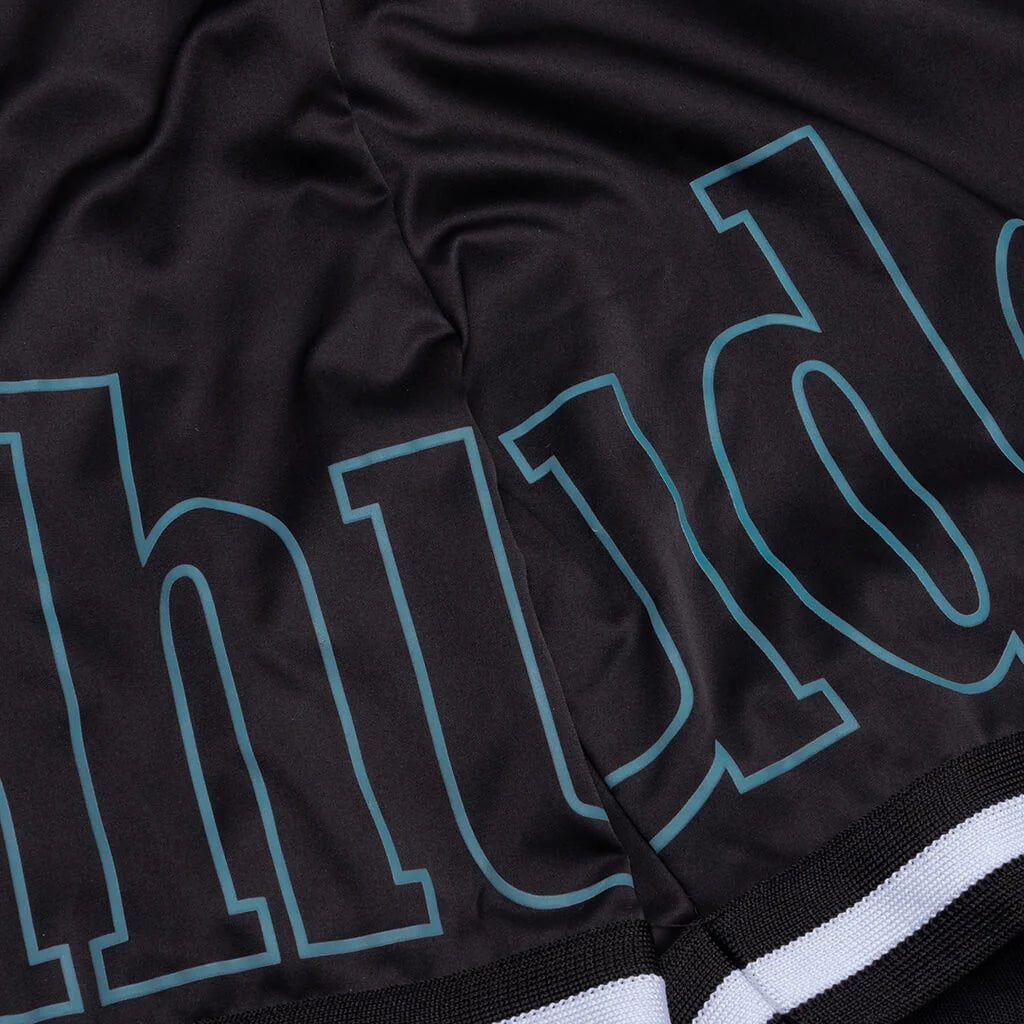 Rhude Logo Basketball Swim Shorts Black White