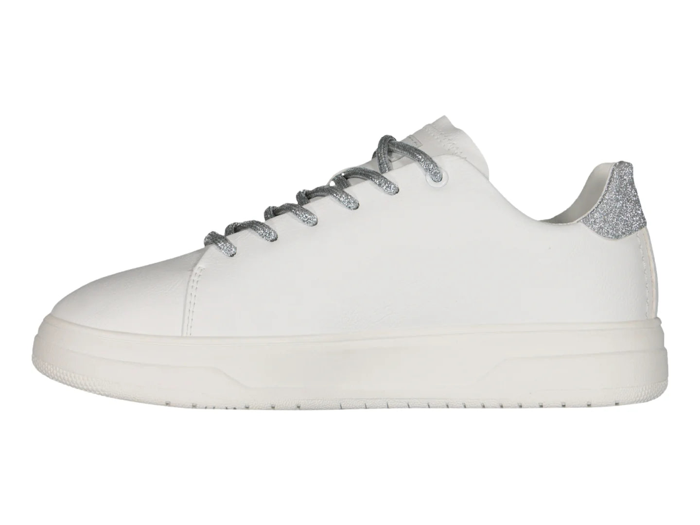 Tenis Charly Classic Blanco y Plata para Mujer