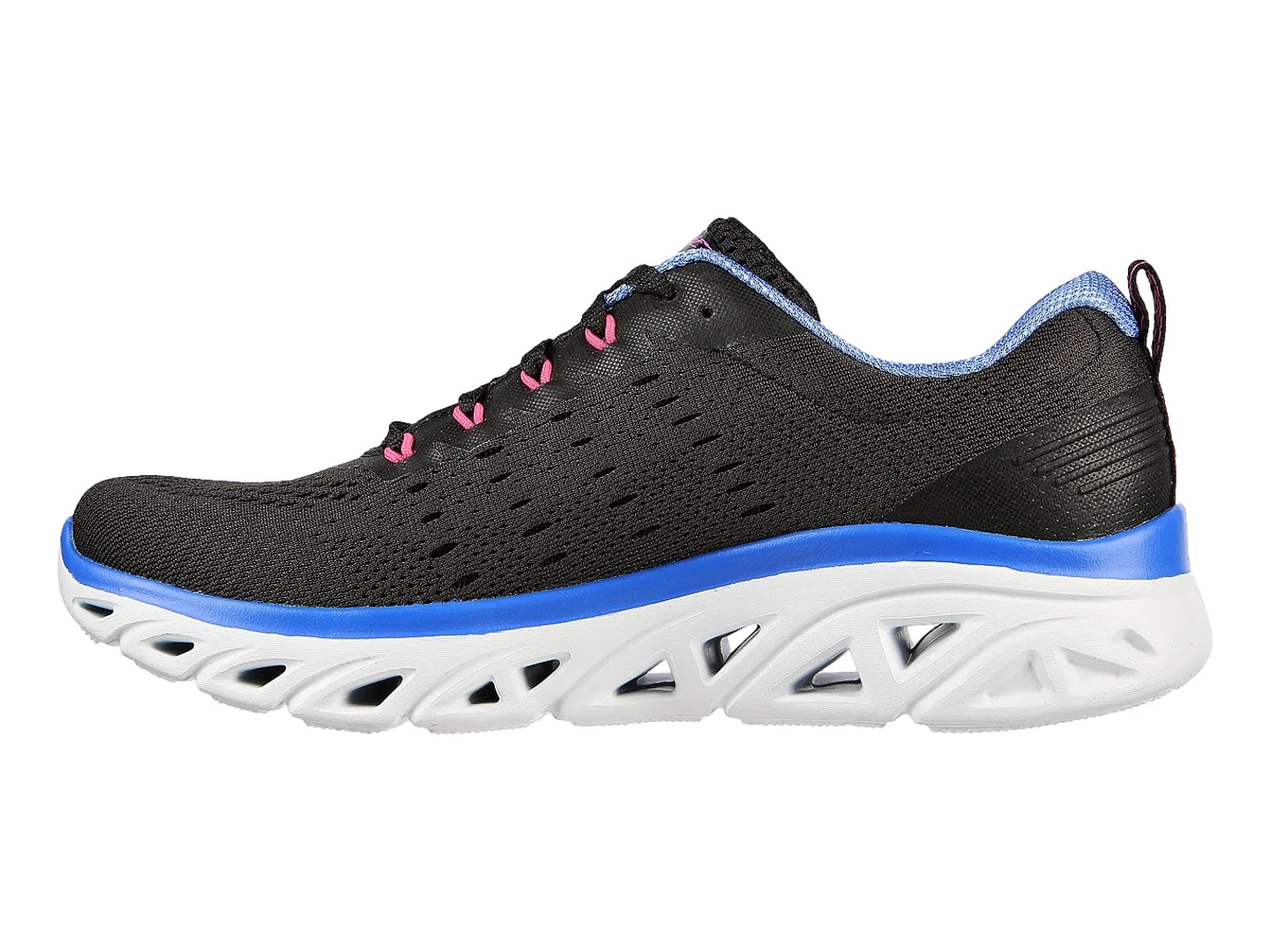 Tenis Skechers Glide Step Sport Negro y Rosa para Mujer