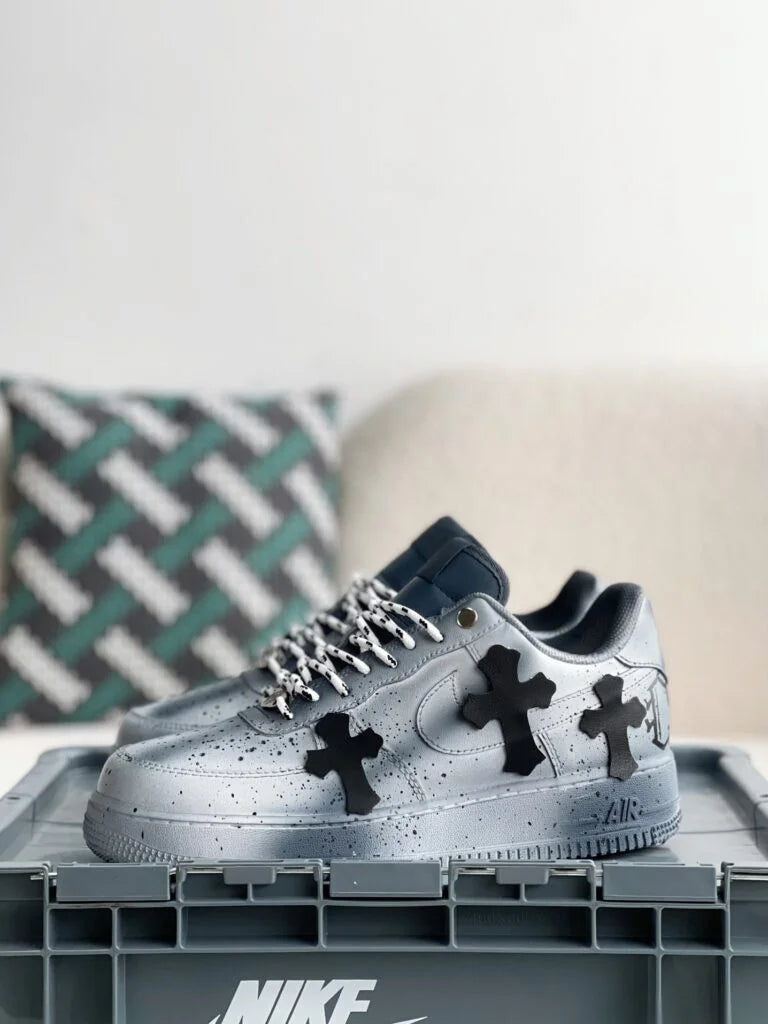 Chrome Hearts x Nike Air Force 1 Grey Black Sneakers