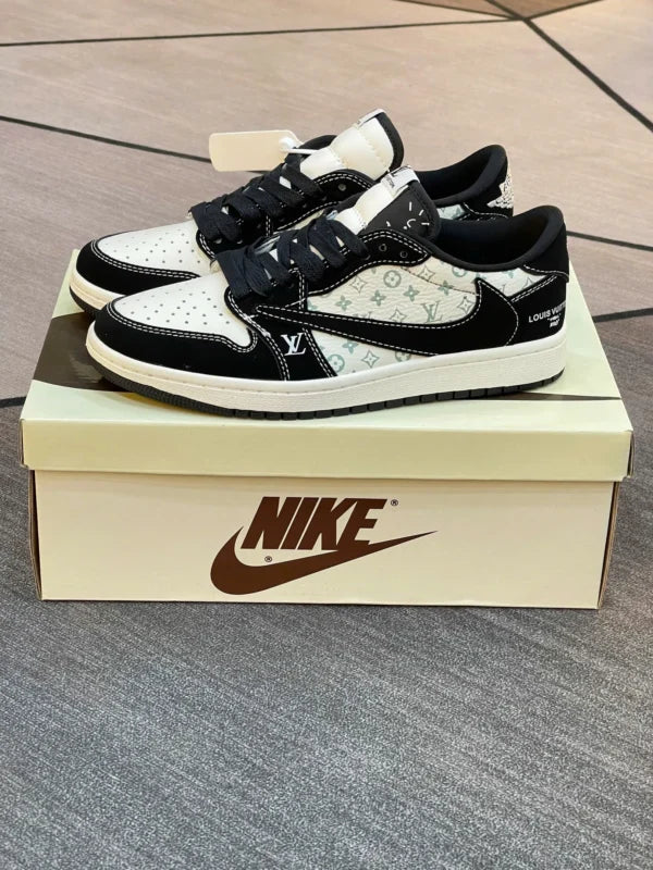 Louis Vuitton x Nike Air Jordan 1 Low Panda Monogram Custom