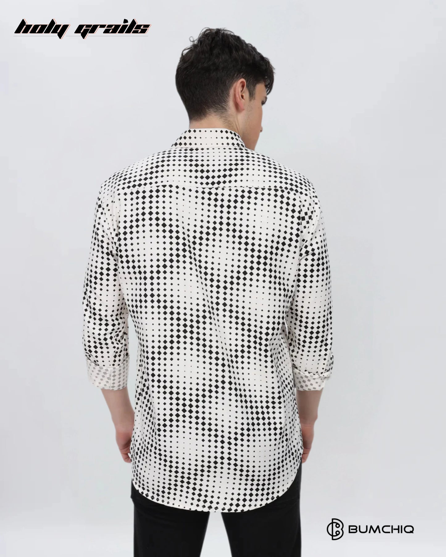 Black Dotted Abstract White Shirt HG x Bumchiq