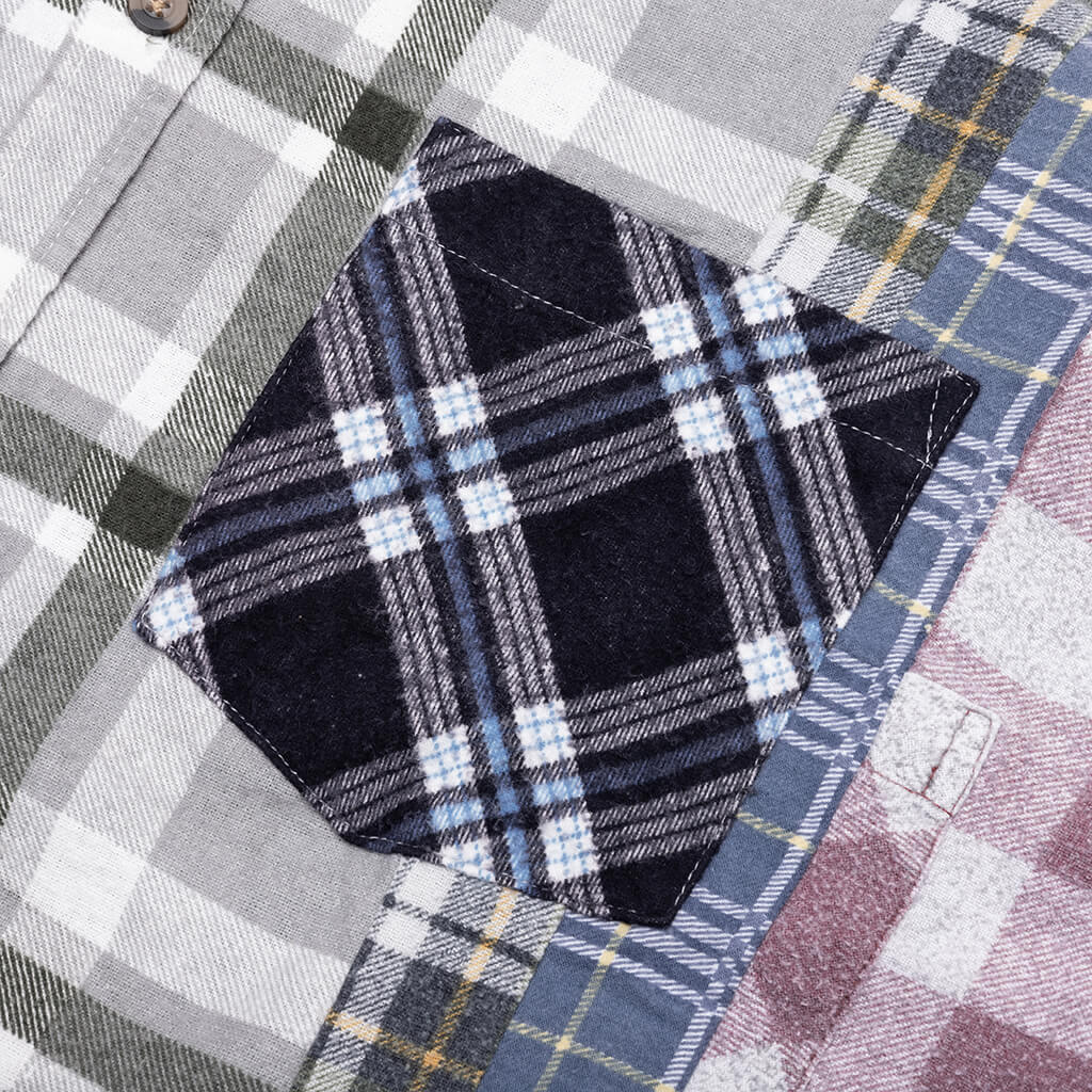 7 Cuts Wide Flannel Shirt Assorted