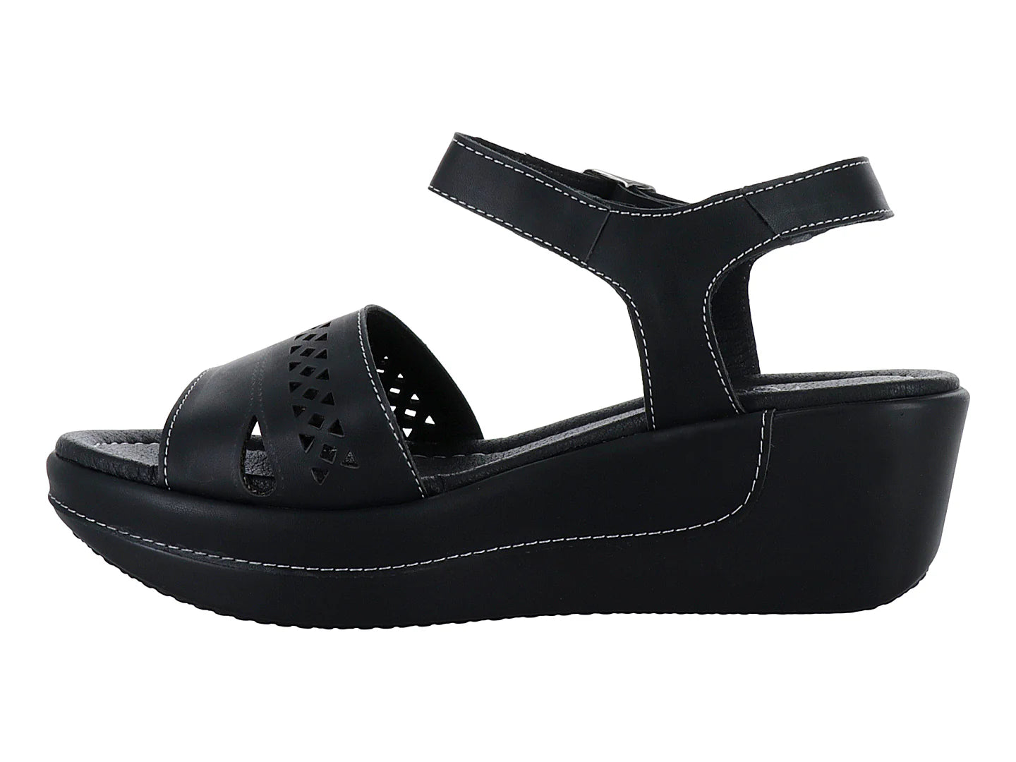 Sandalias Luna Rosa Plataforma Negro para Mujer