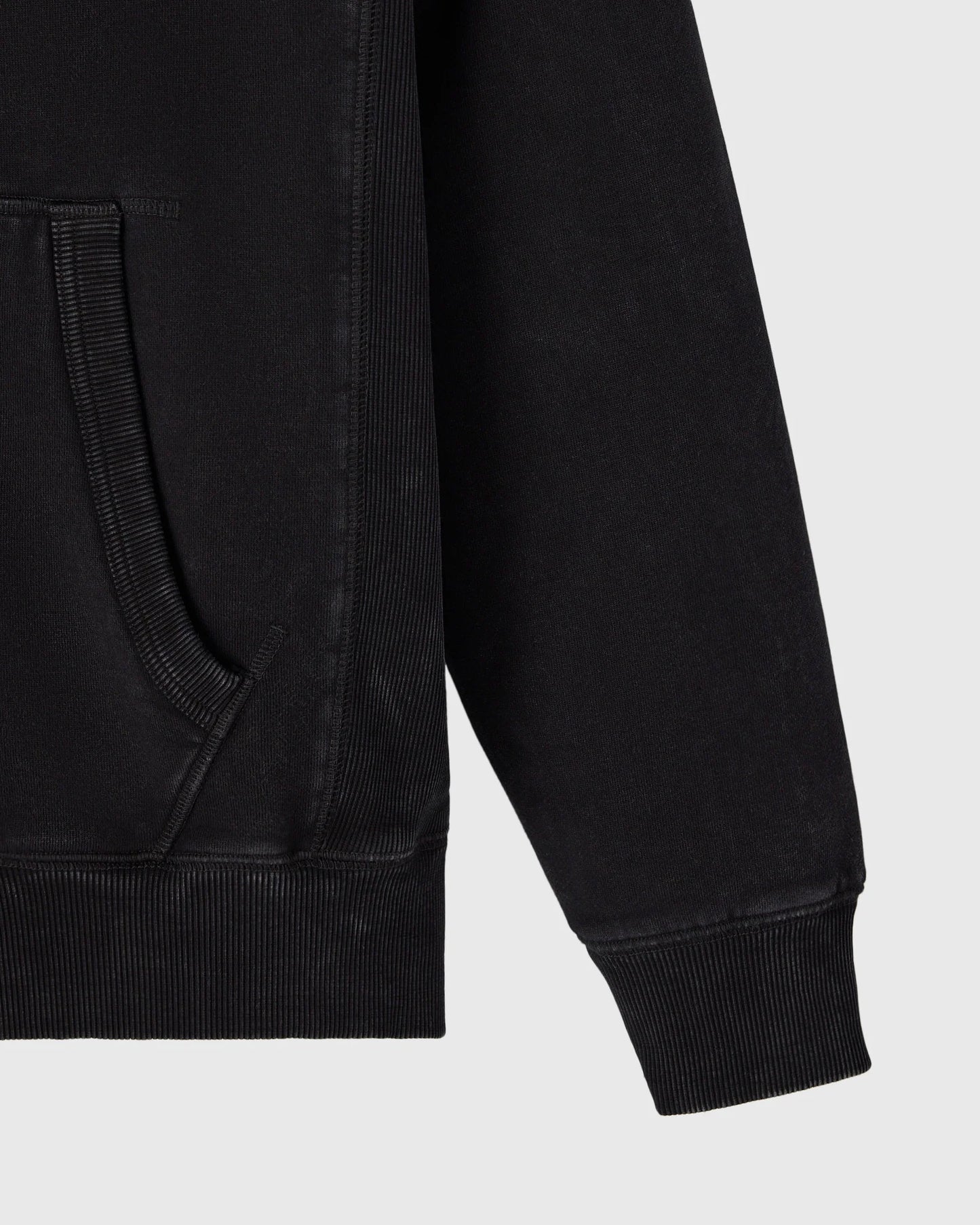 Muskoka Raglan Full Zip Hoodie Garment Dyed Black