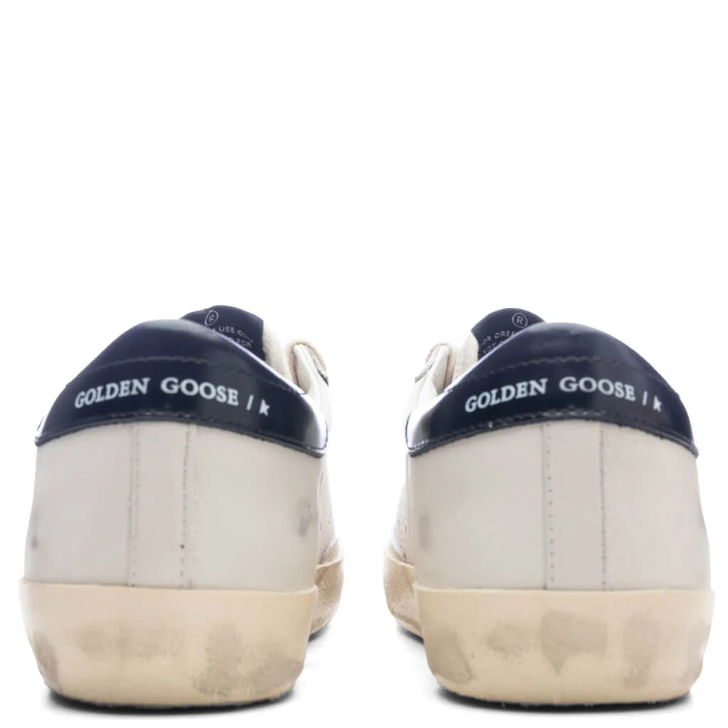 Super Star Leather Upper and Heel Suede Star White Pomegranate Black