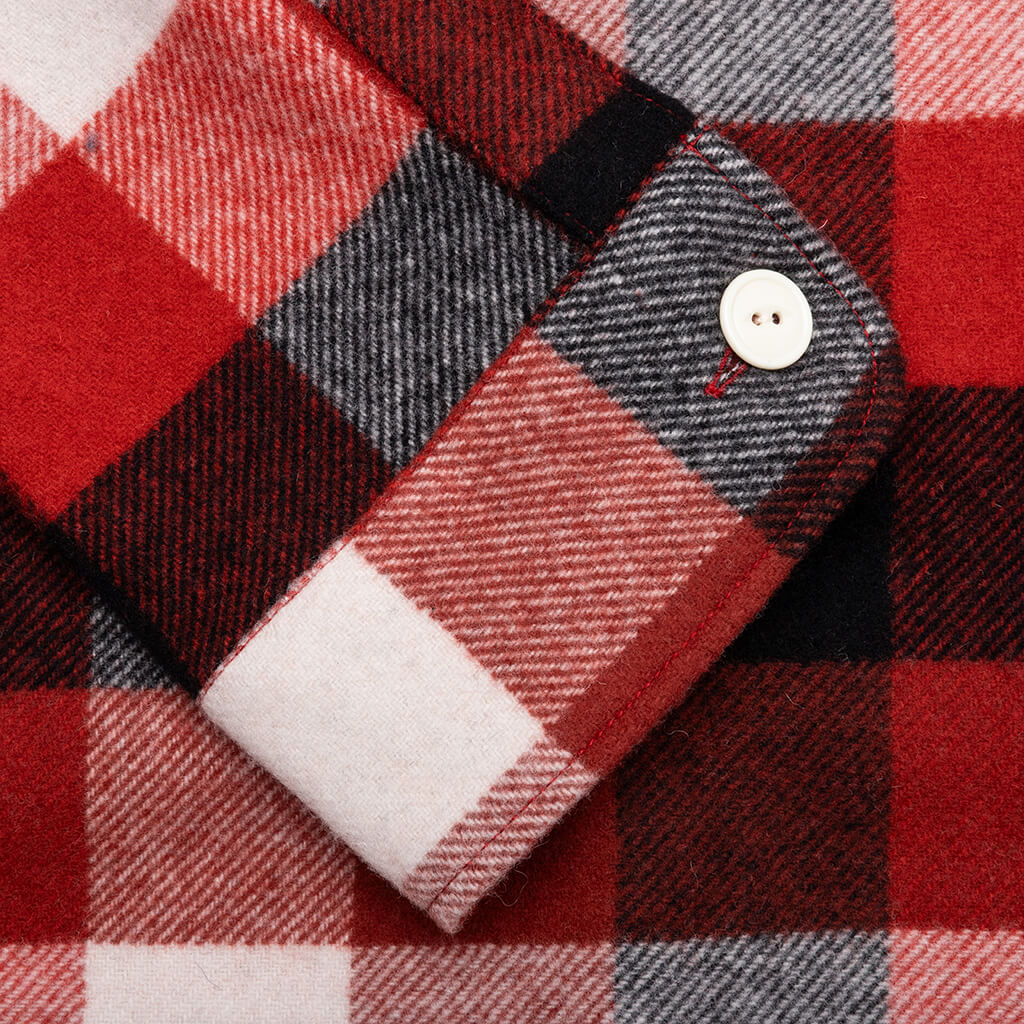Wool Beaverblock Check Shirt Red