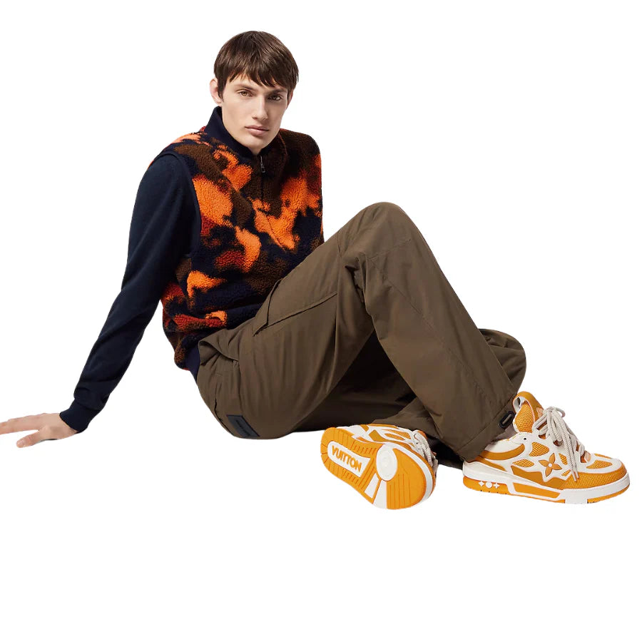 Louis Vuitton LV Skate Sneaker White Orange Monogram Flower