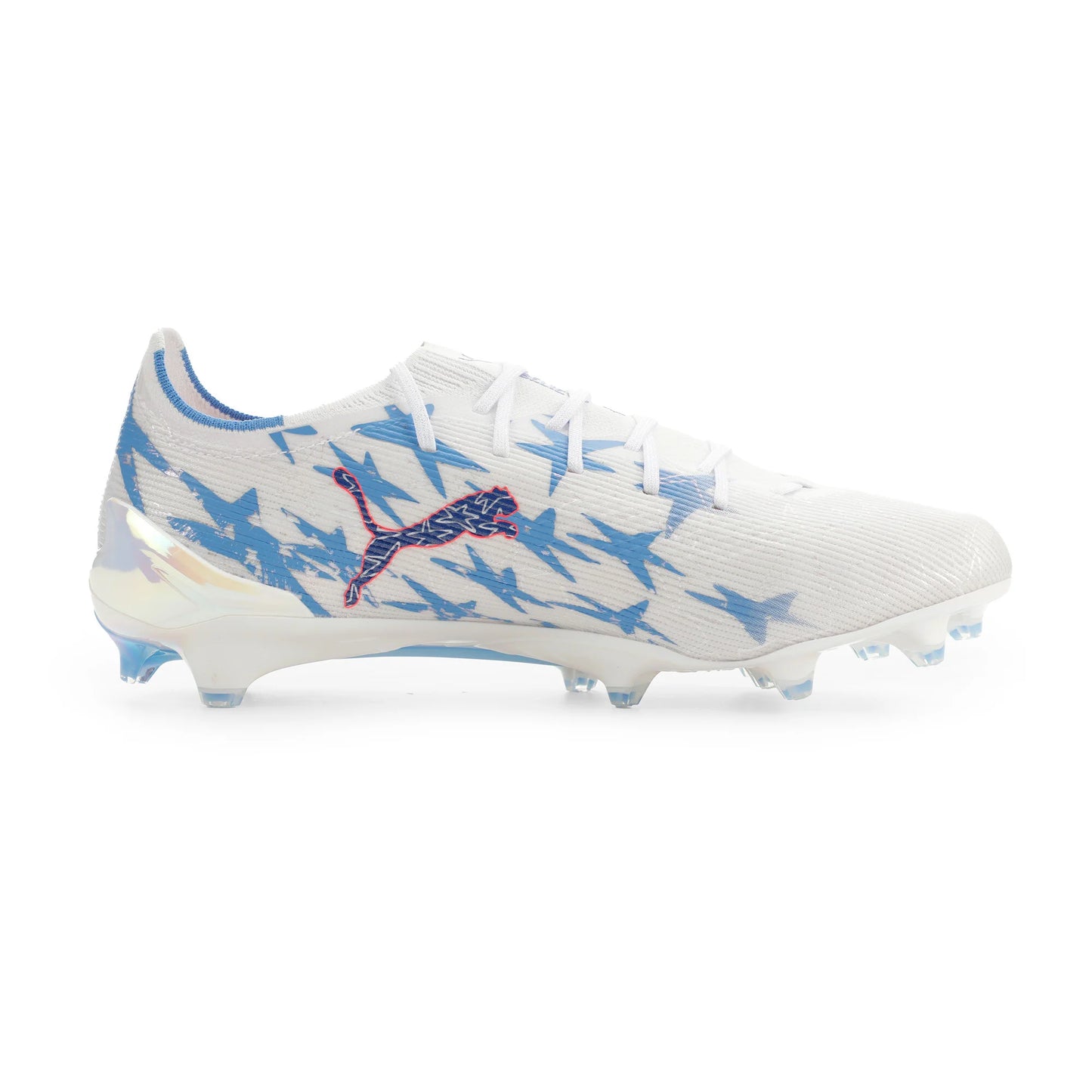 PUMA Ultra 6 Ultimate Kidsuper X CP FG Firm Ground Mens Soccer Cleats White Pink Blue