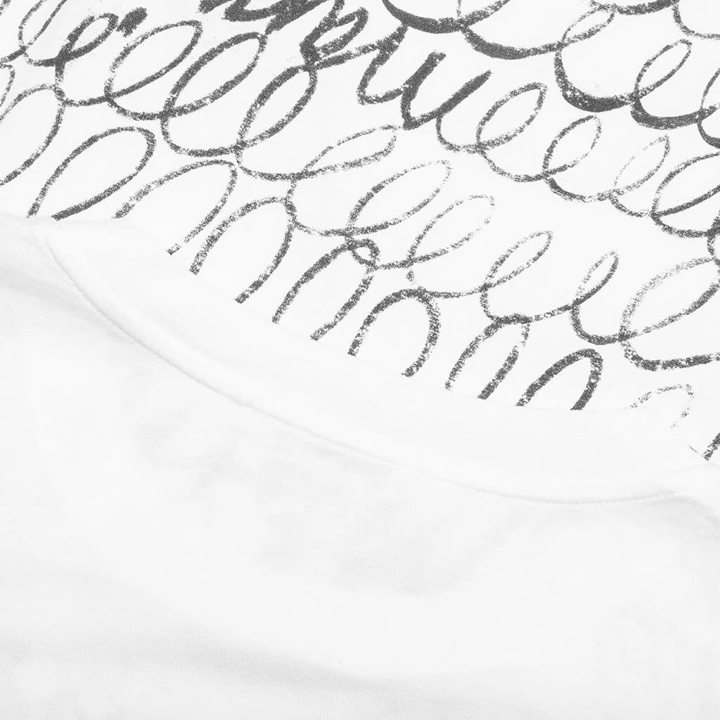 Scribble Motif T Shirt Lily White