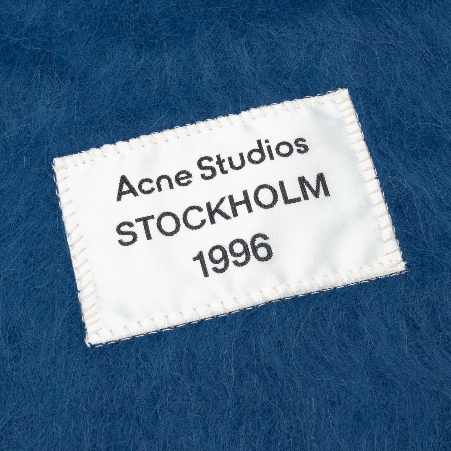 Fringe Alpaca Scarf Denim Blue