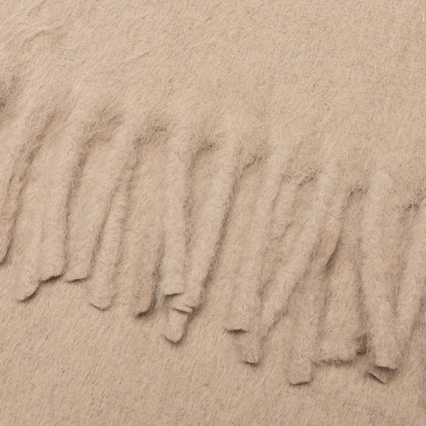 Fringe Alpaca Scarf Camel Beige