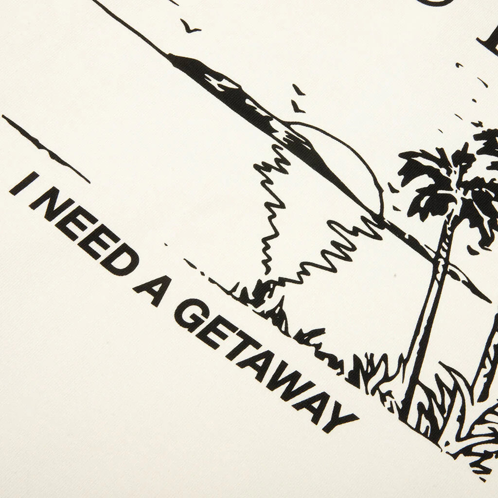 I Need A Getaway Tee Vintage White Black