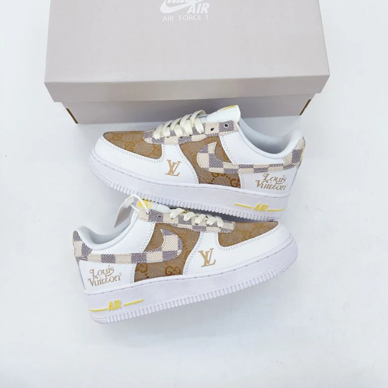 Louis Vuitton x Nike Air Force 1 White Brown
