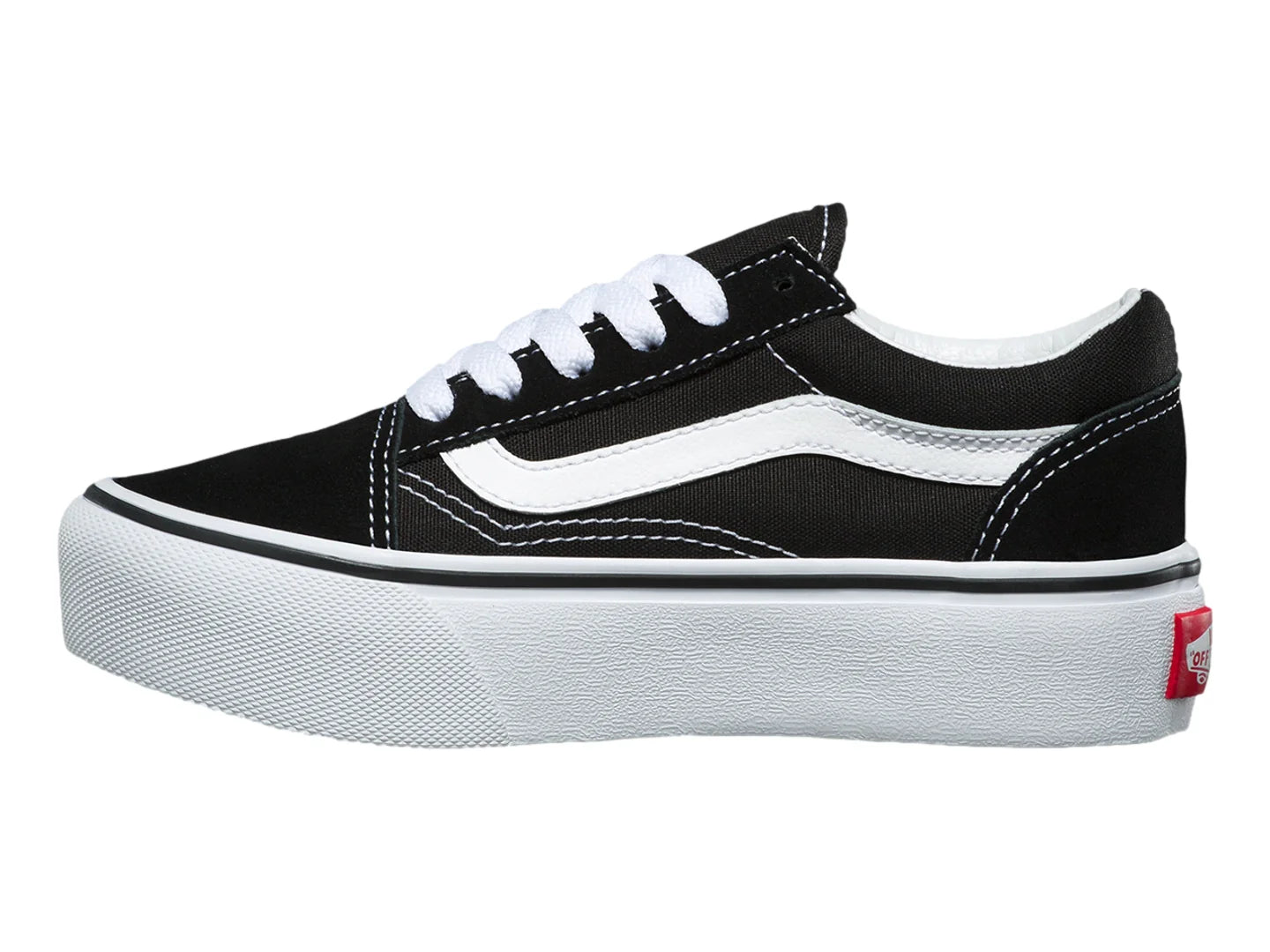 Tenis Vans Old Skool Platform Negro y Blanco para Niña
