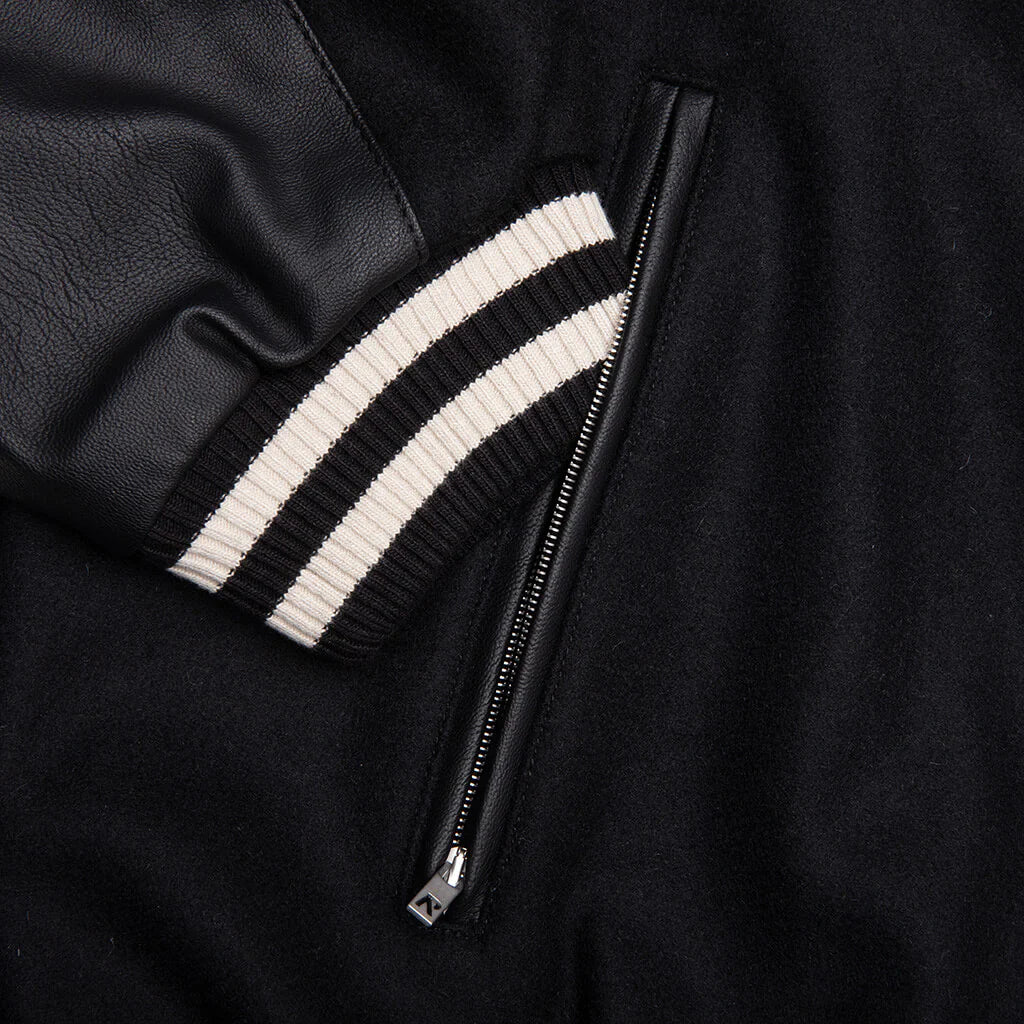 Raglan Varsity Jacket Black