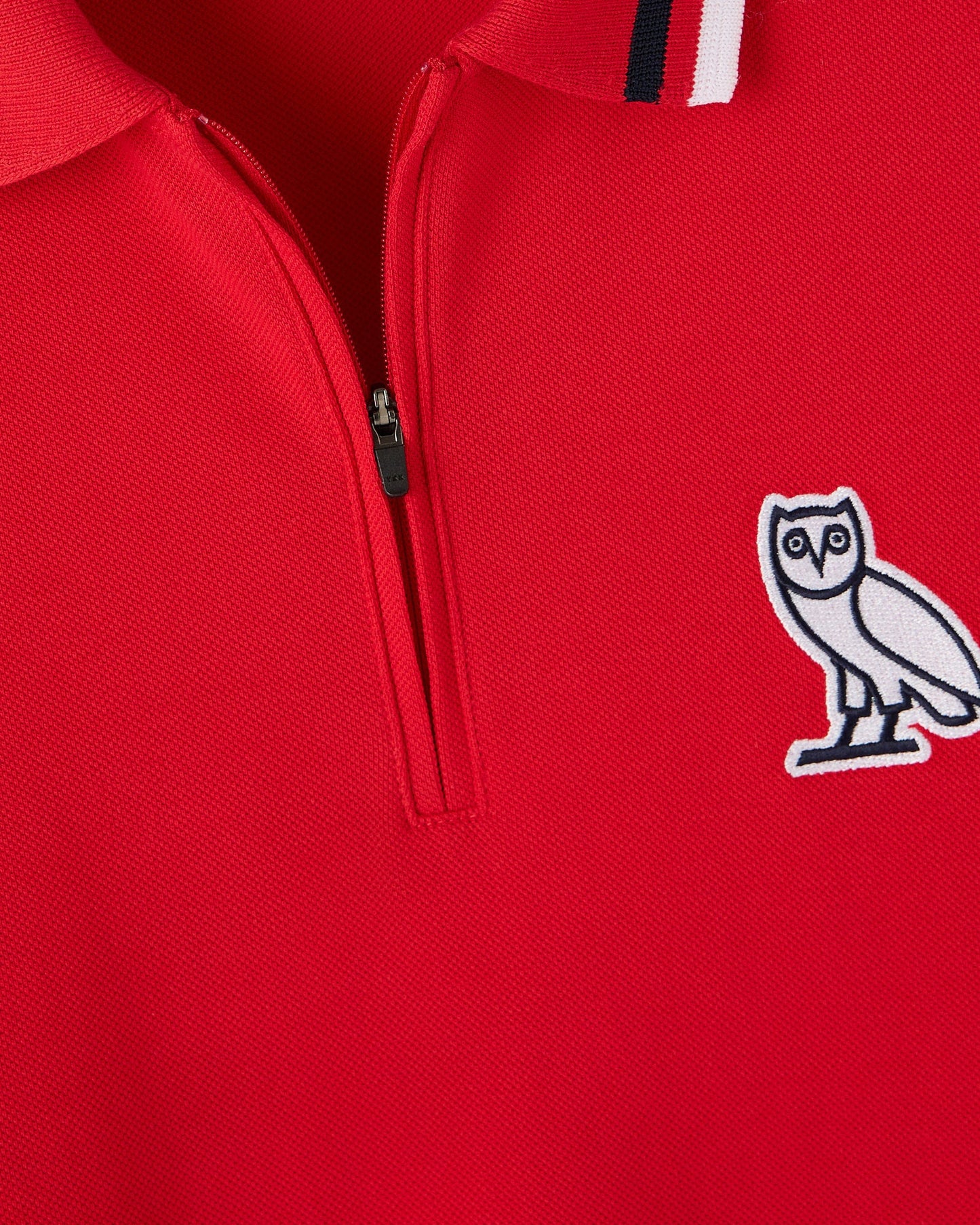 Quarter Zip Short Sleeve Polo Red