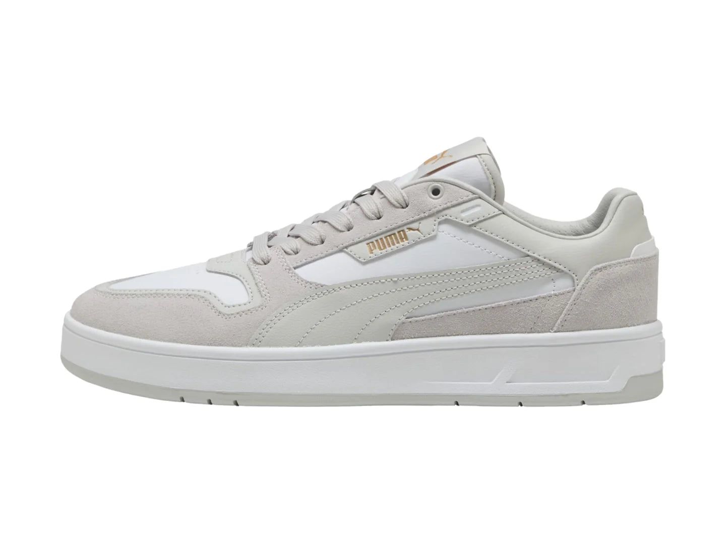 Tenis PUMA Court Classic Street SD Blanco y Gris para Hombre
