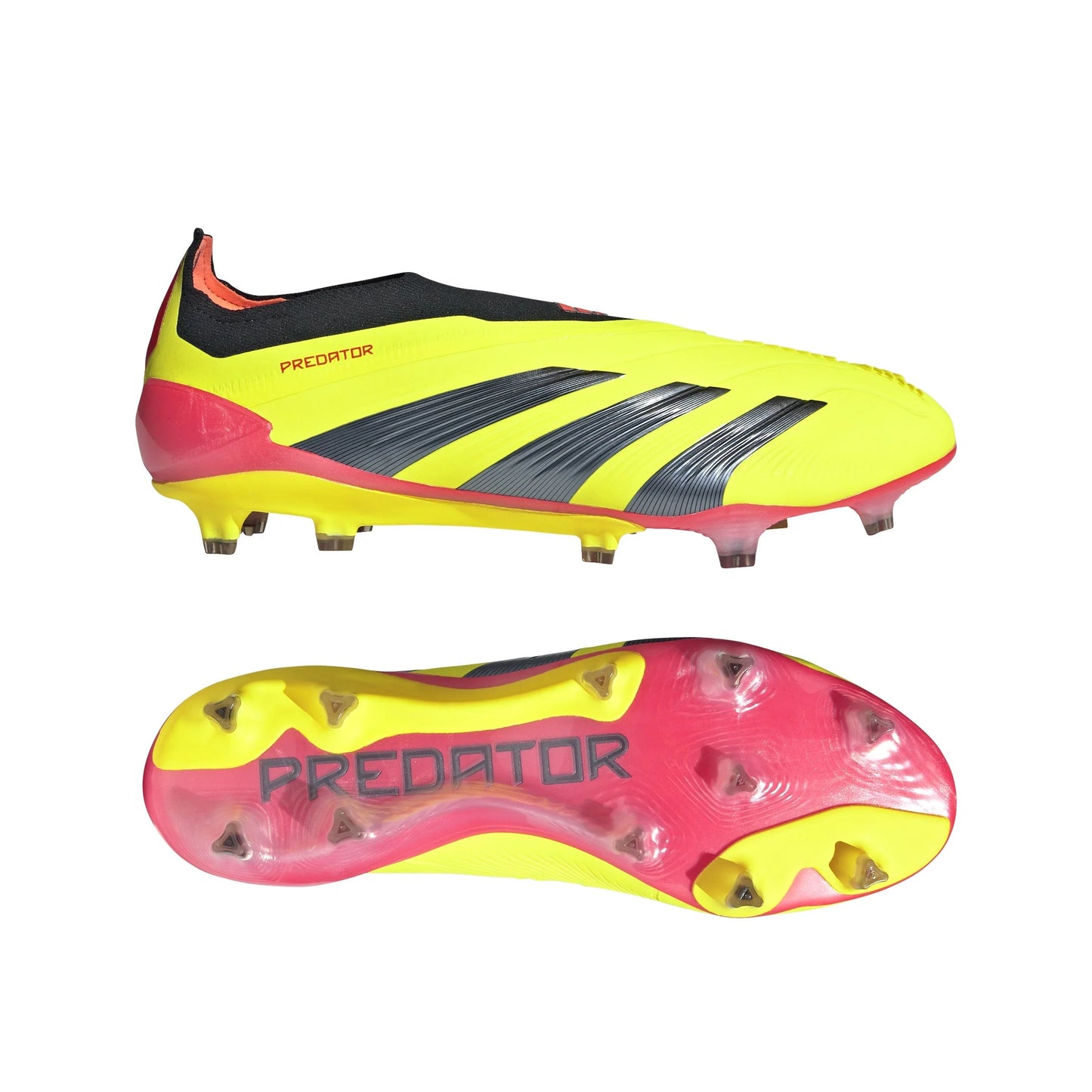 adidas Predator Elite Laceless FG Laceless Firm Ground Soccer Cleats Solar Yellow Black Solar Red