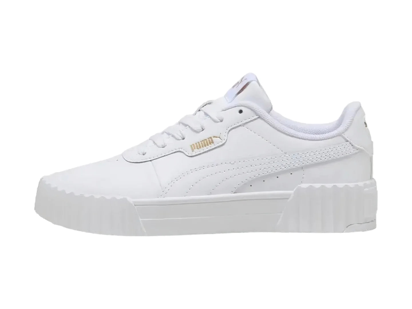 Tenis PUMA Carina 30 Blanco y Oro para Niña