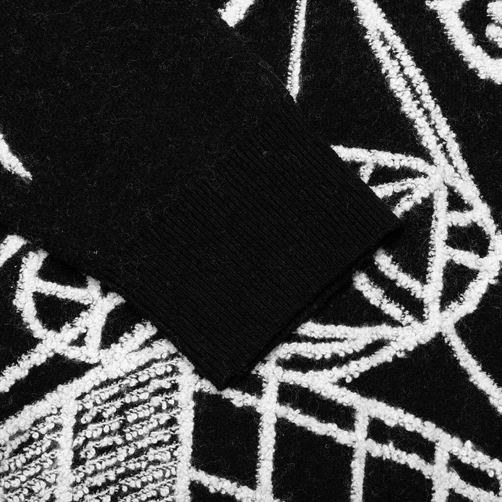 Jacquard Logo Jumper Sweater Black Ecru