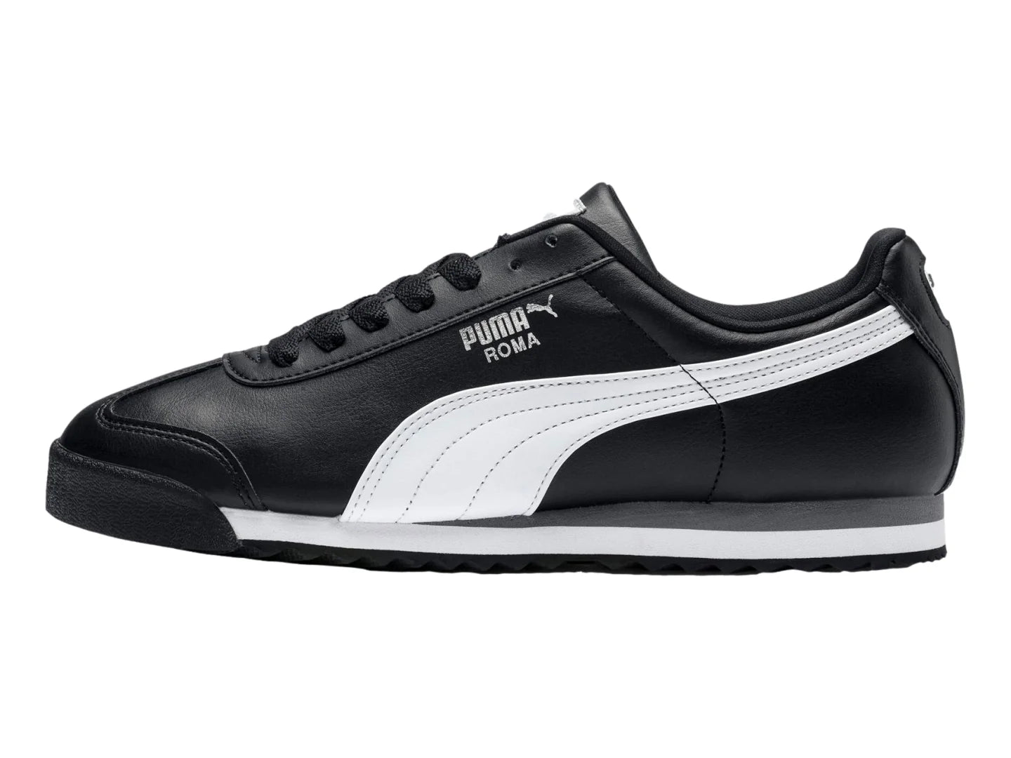Tenis PUMA Roma Basic Negro Blanco Plata para Hombre