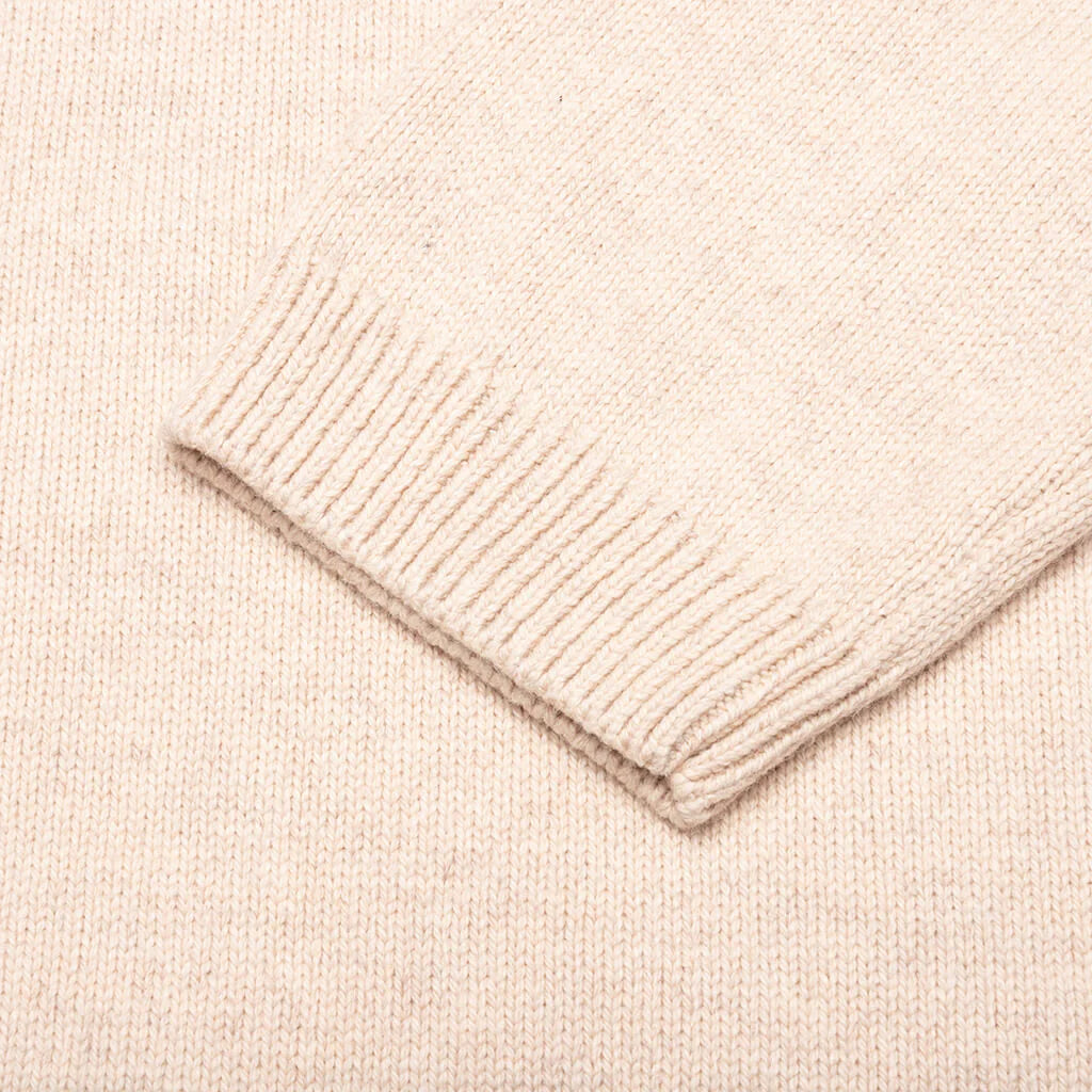 Heart Knit Sweater Beige