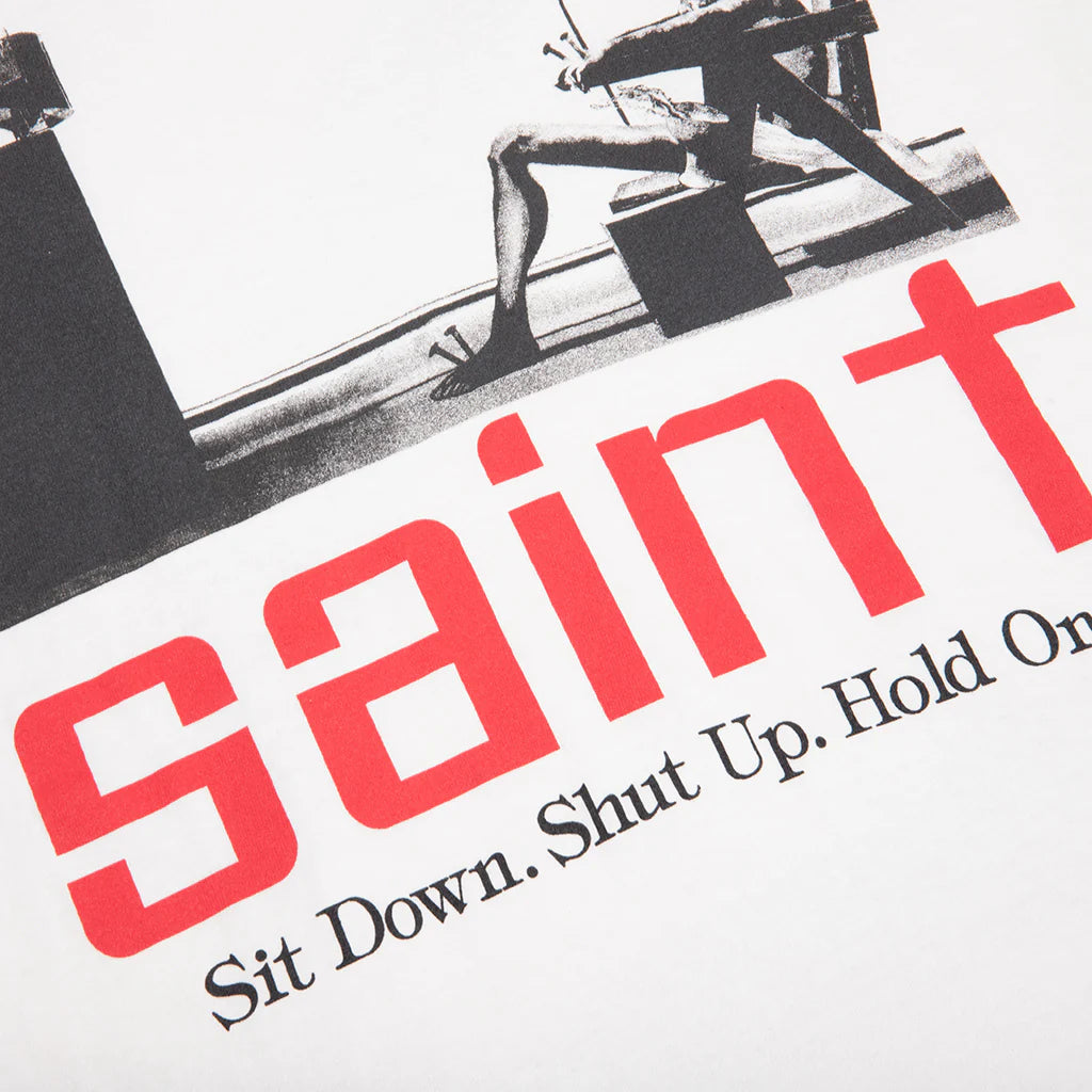 Sit Down S S Tee White