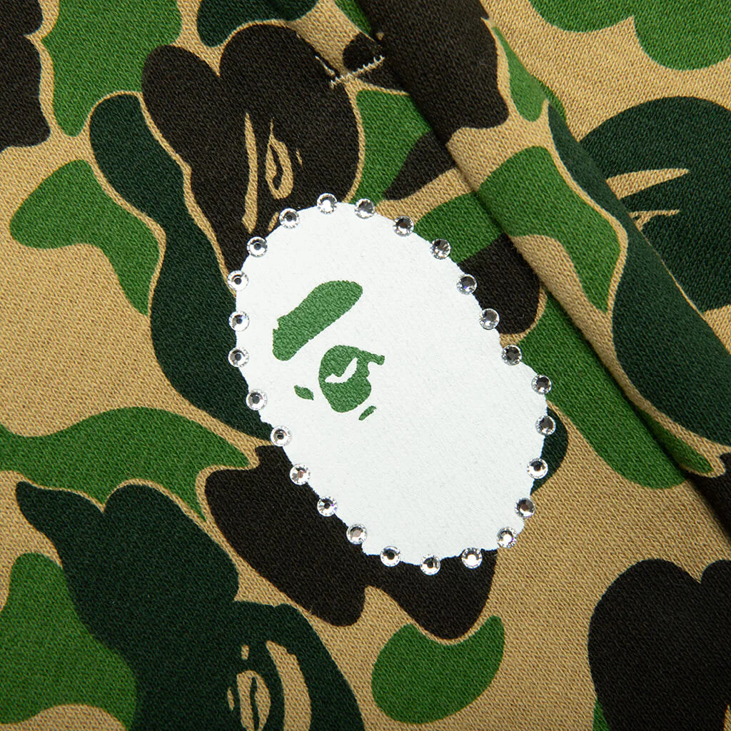ABC Camo Crystal Stone Sweat Pants Green
