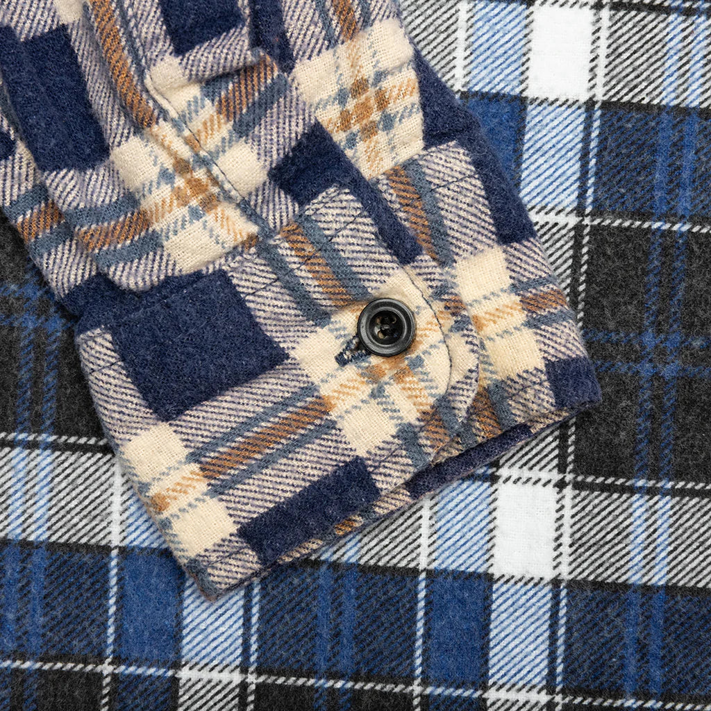 Ribbon Wide Flannel Shirt Assorted