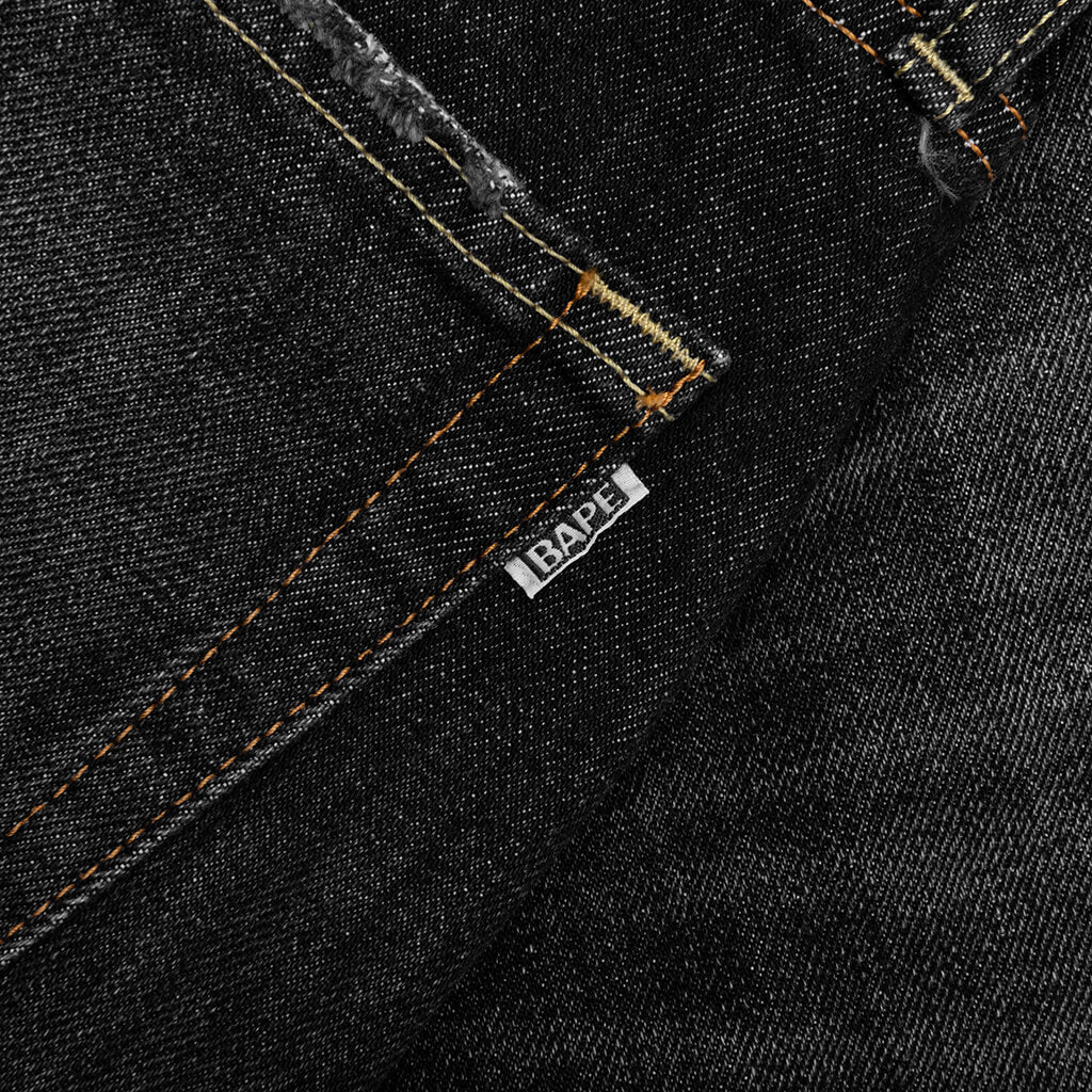 Twin STA Relaxed Fit Denim Shorts Black
