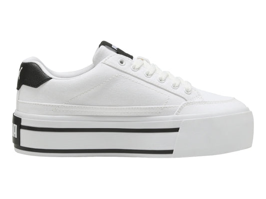Tenis PUMA Court Classic Vulc Platform Blanco y Negro para Mujer