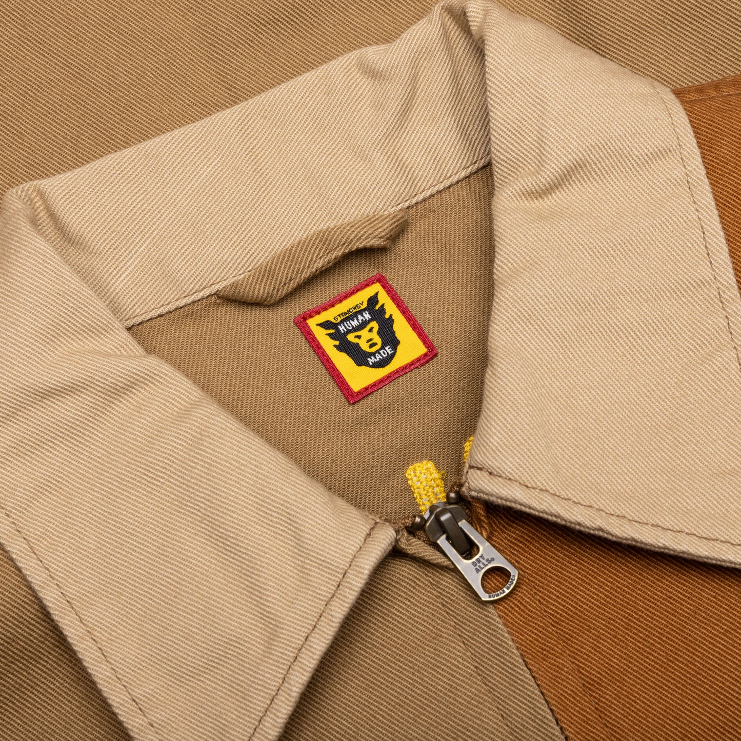 Zip Up Work Jacket Brown