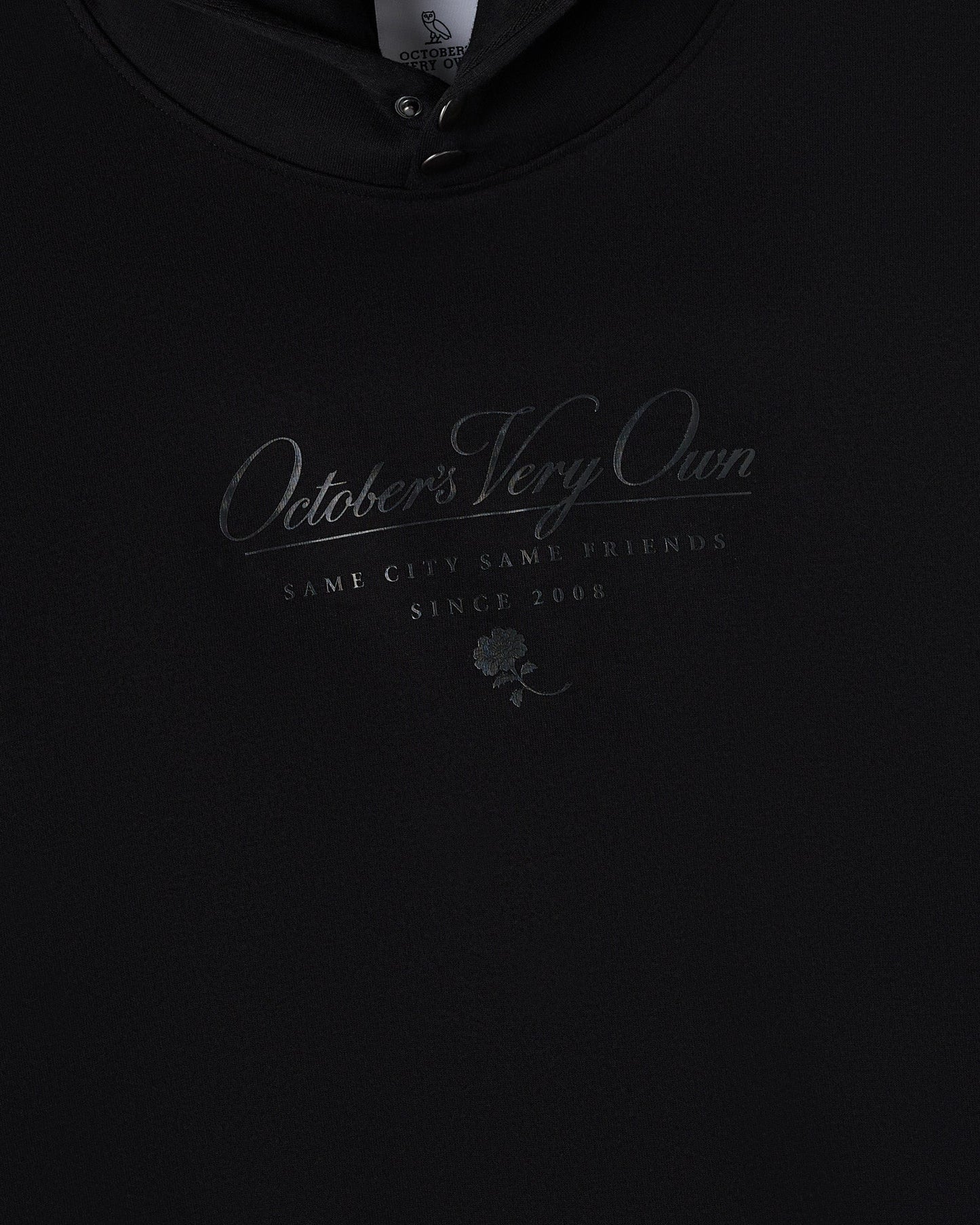Double Knit Script Hoodie Black