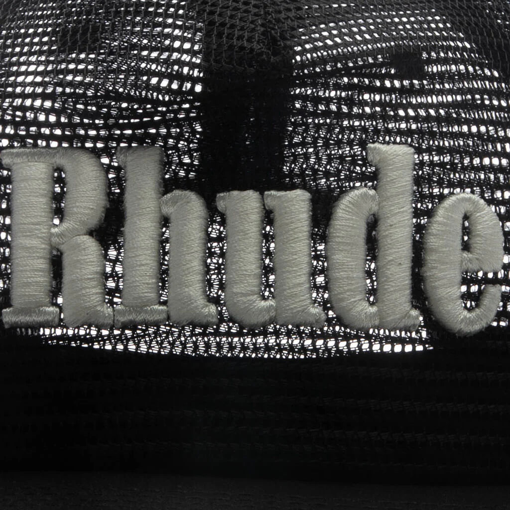 Rhude Logo Mesh Hat Black White