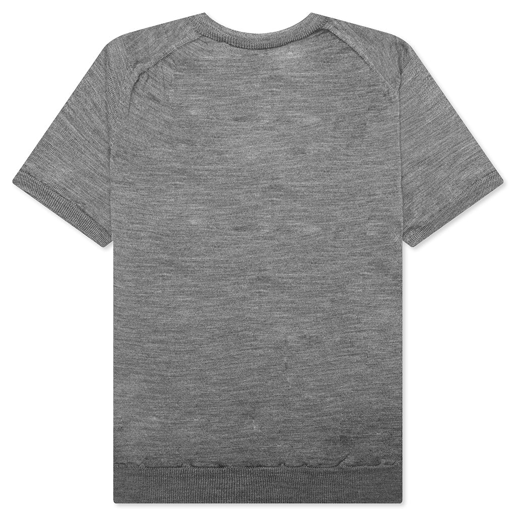 Red Emblem S S V Neck Sweater Grey
