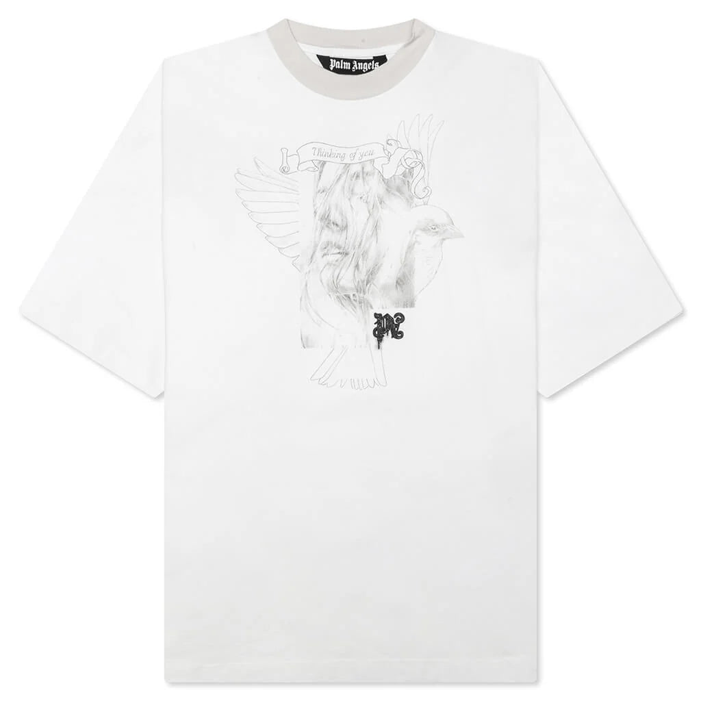 Portrait Pencil Over Tee Off White Grey