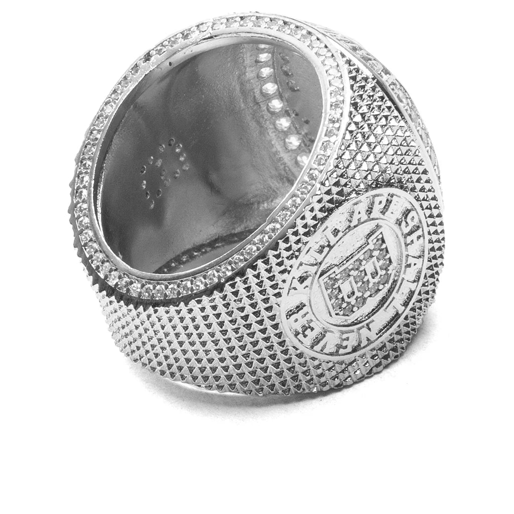 Rhinestone College Ring Silver