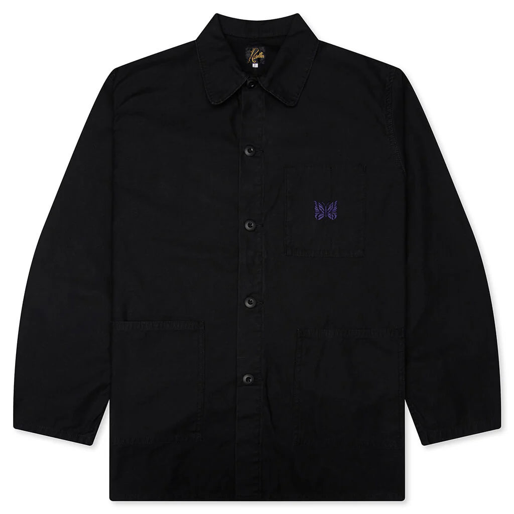 Reversed Sateen Coverall Jacket Black