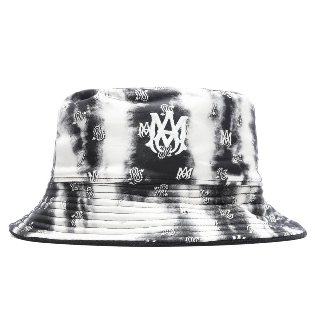 Micro Paisley Reverse Bucket Hat Black