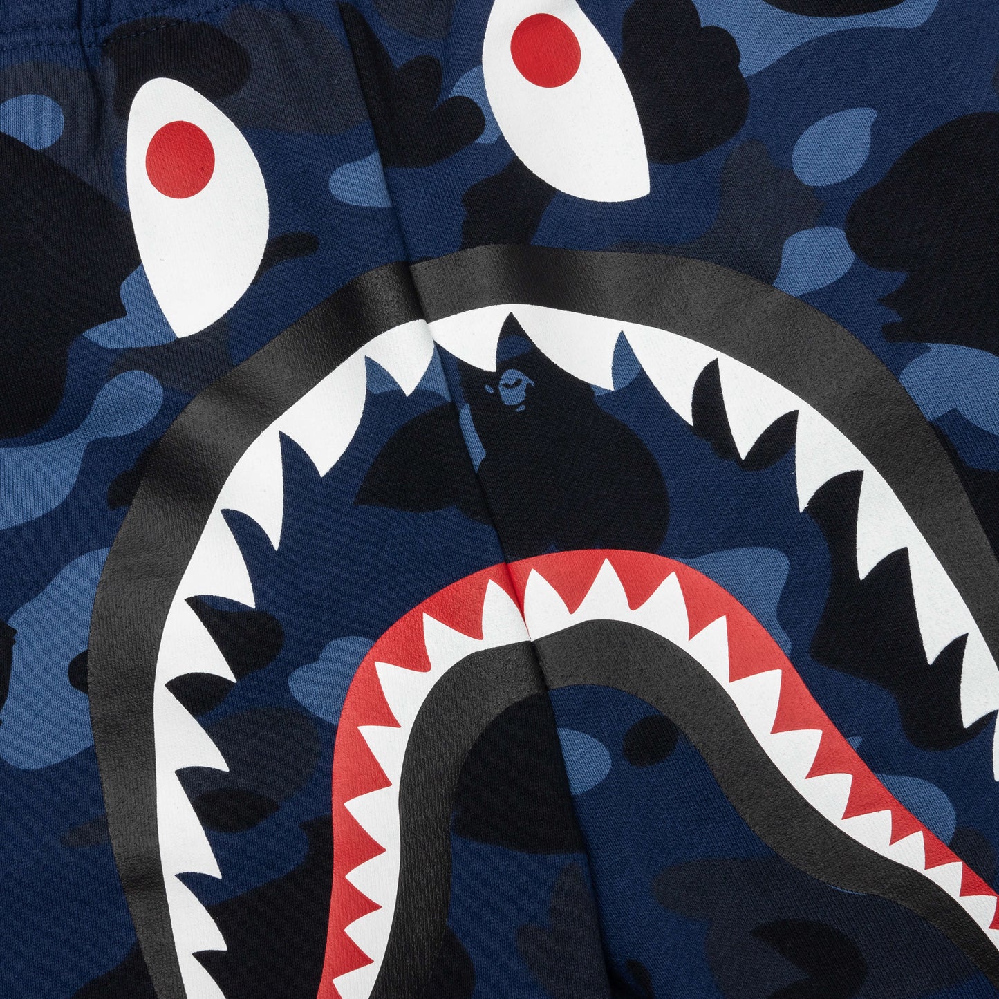 Color Camo Shark Sweat Shorts Navy