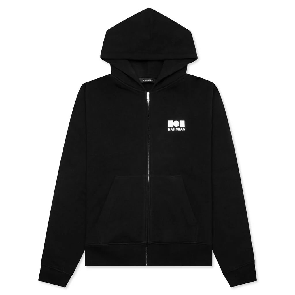 Logo Zip Up Hoodie Black