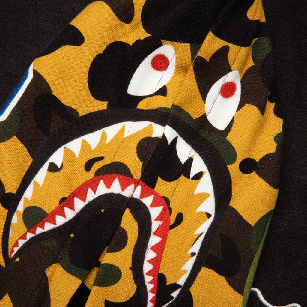 Kids 1st Camo Shark Hoodie Print Sweat Varsity Jacket Black