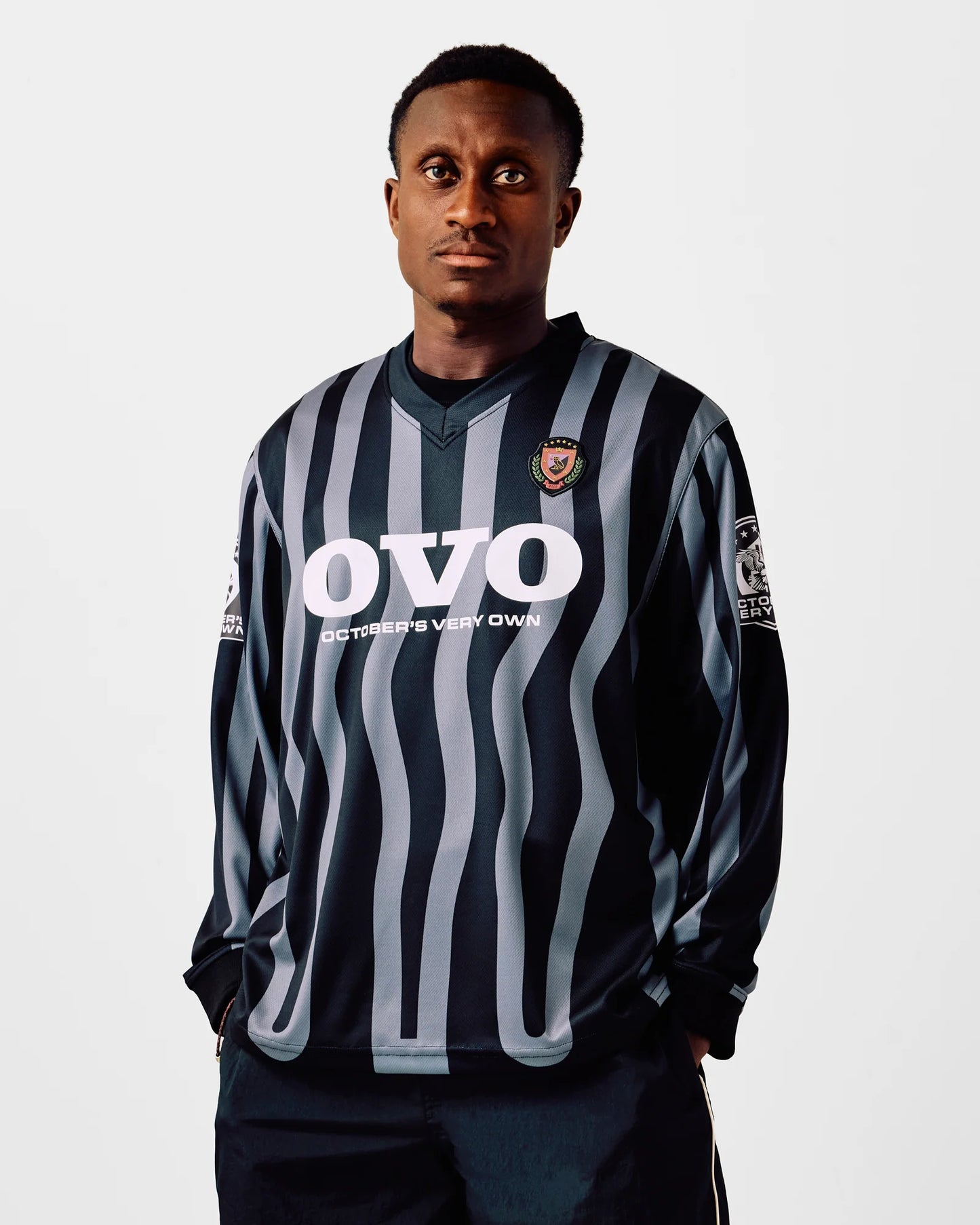 Stripe Soccer Jersey Black