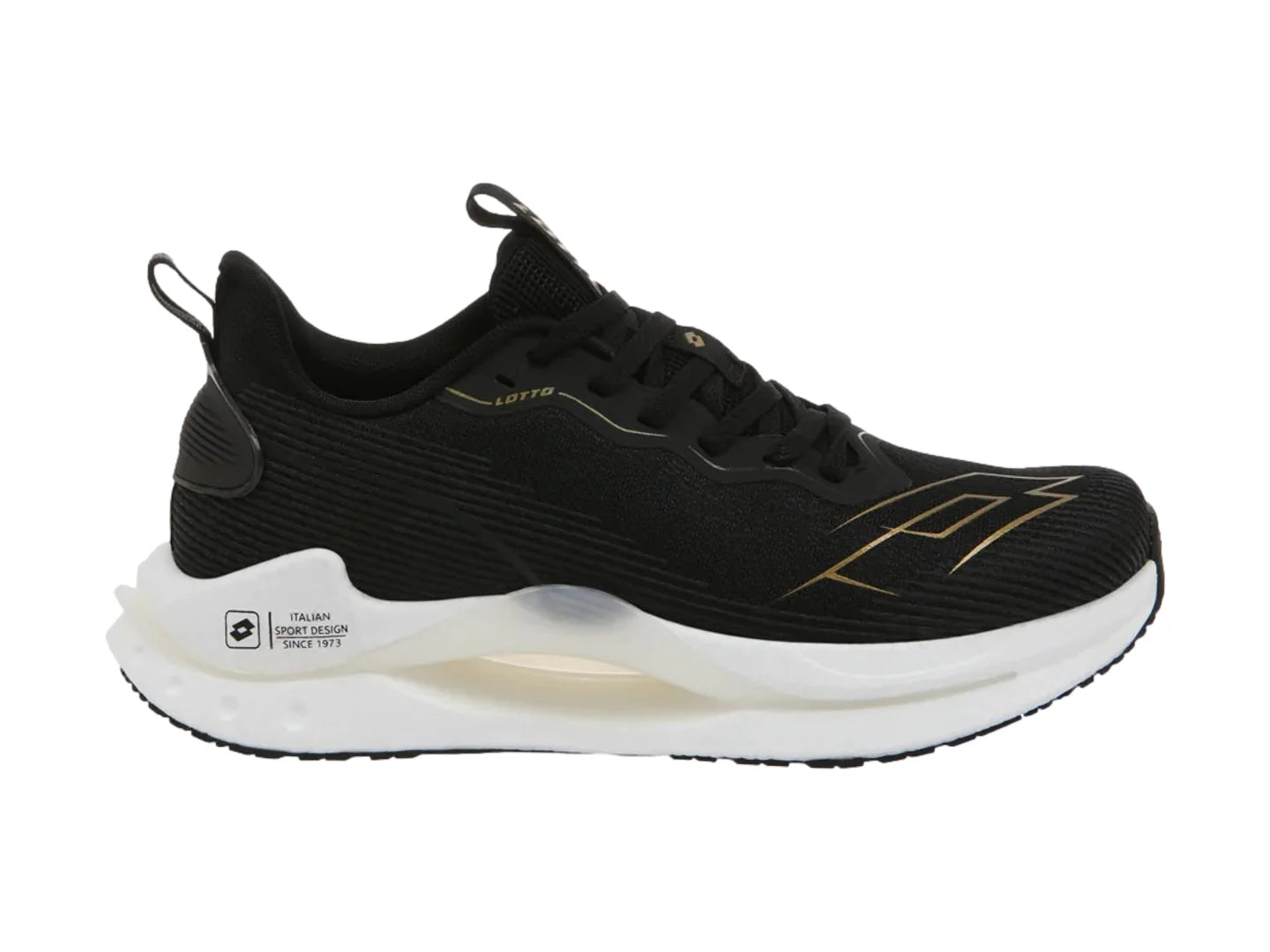 Tenis Lotto Italian Negro con Dorado para Hombre