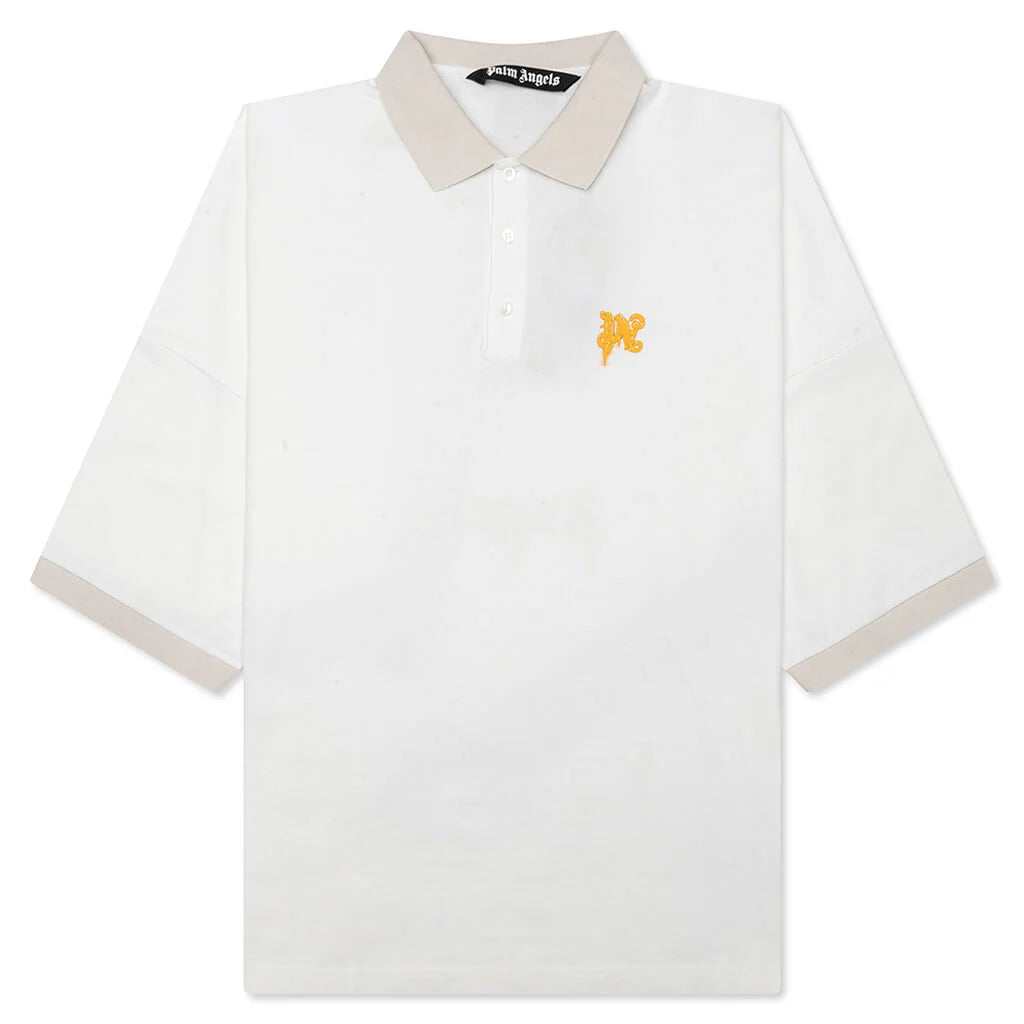 Angel Pencil Polo S S Off White Light Orange