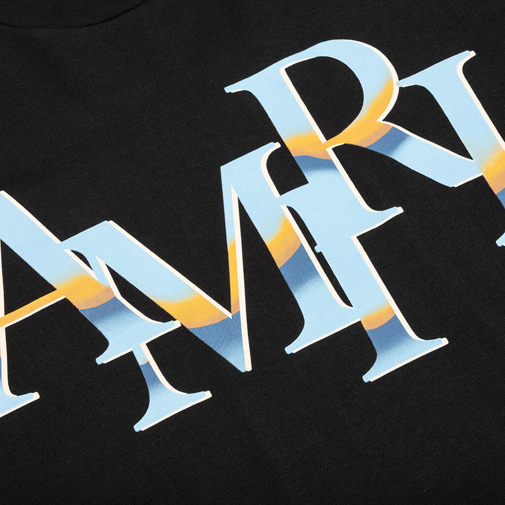 Staggered Chrome Tee Black