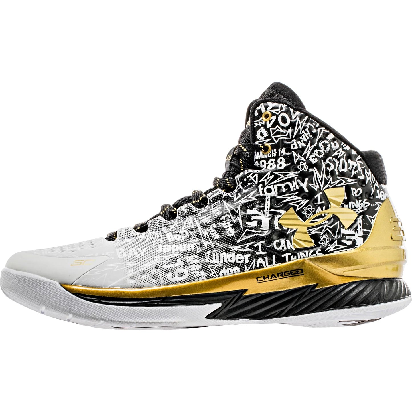 Curry MVP Back 2 Back Pack Mens Black White Gold