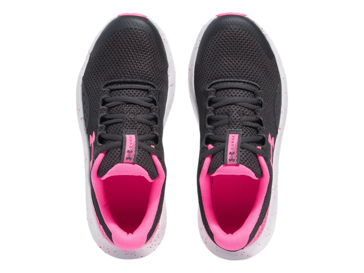 Tenis Under Armour GGS Surge 4 Negro y Rosa para Niña