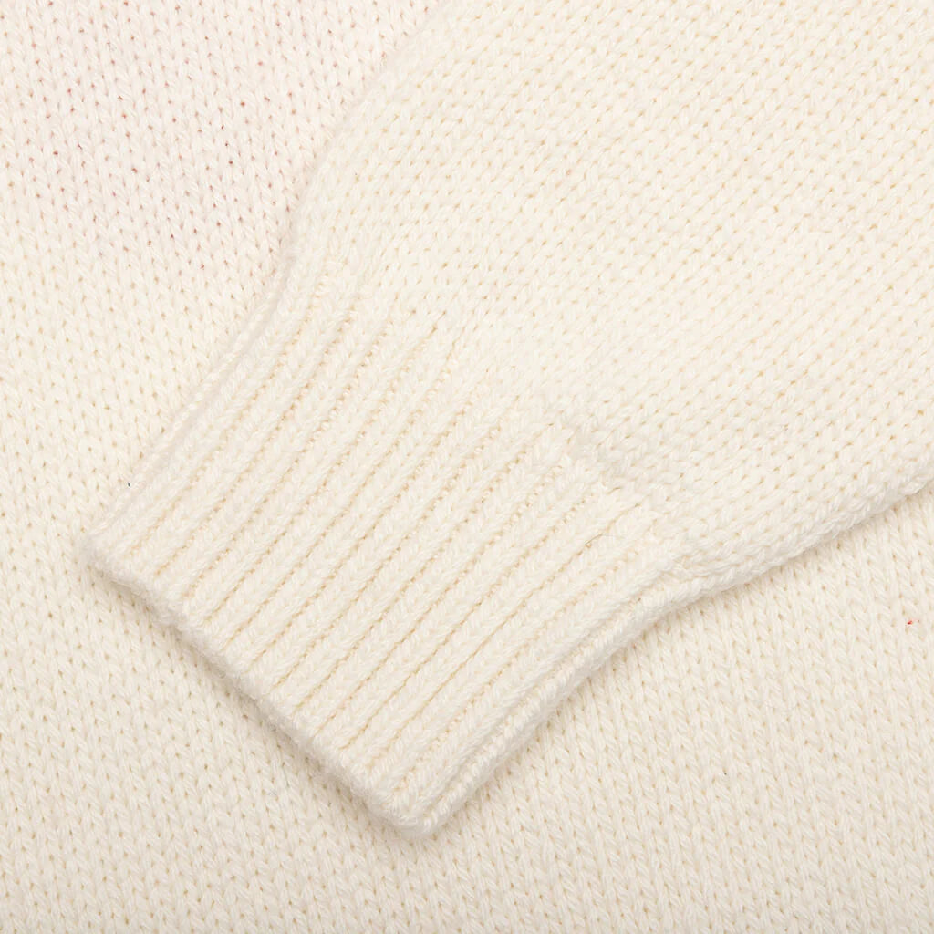 Low Gauge Knit Sweater White